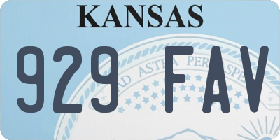 KS license plate 929FAV