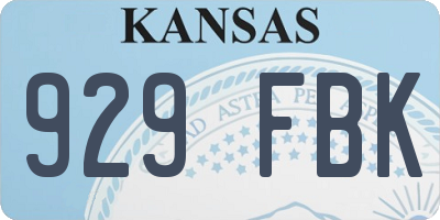 KS license plate 929FBK