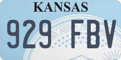 KS license plate 929FBV