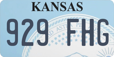 KS license plate 929FHG