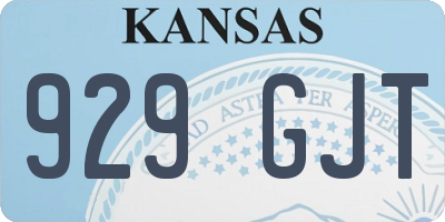 KS license plate 929GJT