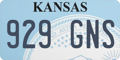 KS license plate 929GNS