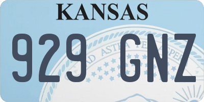 KS license plate 929GNZ