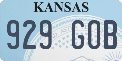 KS license plate 929GOB