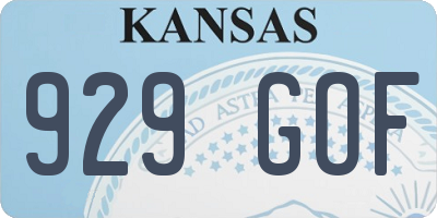 KS license plate 929GOF