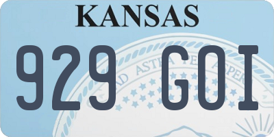 KS license plate 929GOI