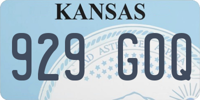 KS license plate 929GOQ