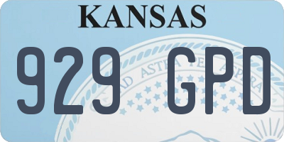 KS license plate 929GPD