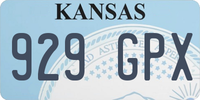KS license plate 929GPX