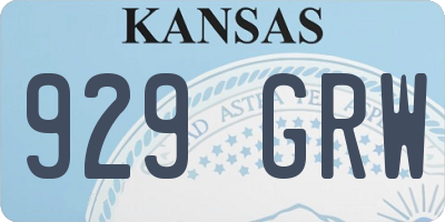 KS license plate 929GRW