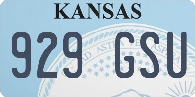 KS license plate 929GSU