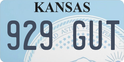 KS license plate 929GUT