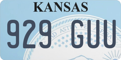 KS license plate 929GUU