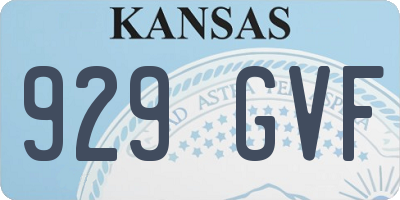 KS license plate 929GVF