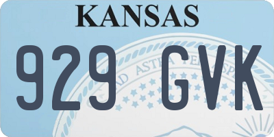 KS license plate 929GVK