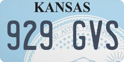 KS license plate 929GVS