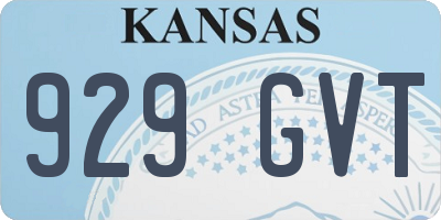 KS license plate 929GVT