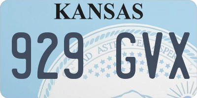 KS license plate 929GVX