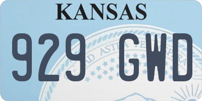 KS license plate 929GWD