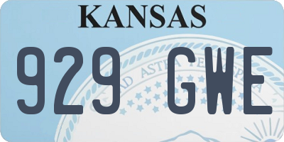 KS license plate 929GWE