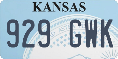 KS license plate 929GWK