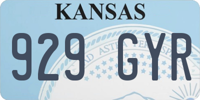 KS license plate 929GYR