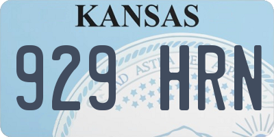 KS license plate 929HRN