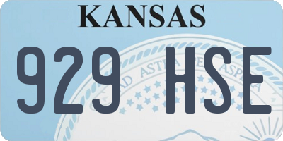 KS license plate 929HSE