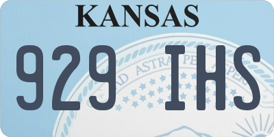 KS license plate 929IHS