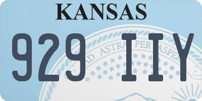 KS license plate 929IIY