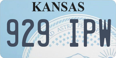 KS license plate 929IPW
