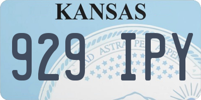 KS license plate 929IPY