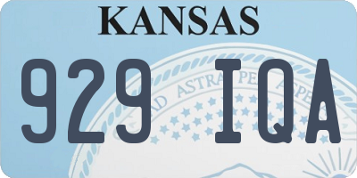 KS license plate 929IQA
