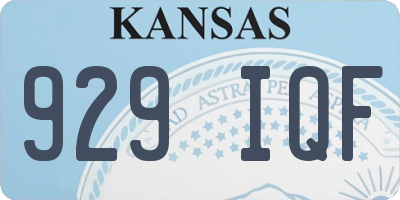 KS license plate 929IQF
