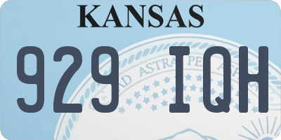 KS license plate 929IQH