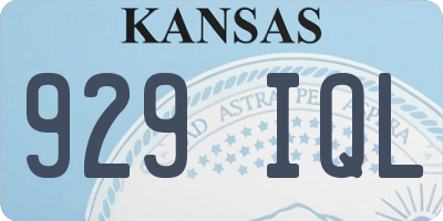 KS license plate 929IQL
