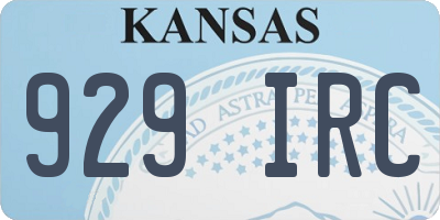 KS license plate 929IRC