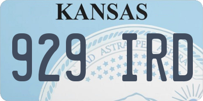 KS license plate 929IRD