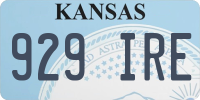 KS license plate 929IRE
