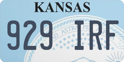 KS license plate 929IRF