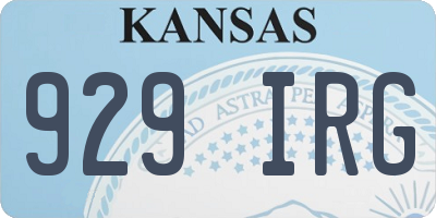 KS license plate 929IRG