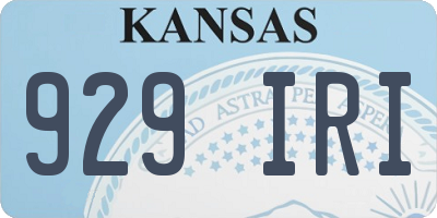 KS license plate 929IRI