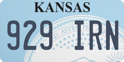 KS license plate 929IRN