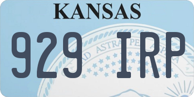 KS license plate 929IRP