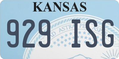 KS license plate 929ISG