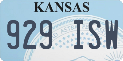 KS license plate 929ISW