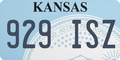 KS license plate 929ISZ