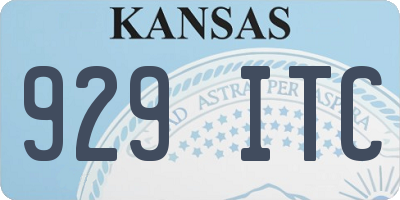 KS license plate 929ITC