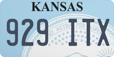 KS license plate 929ITX