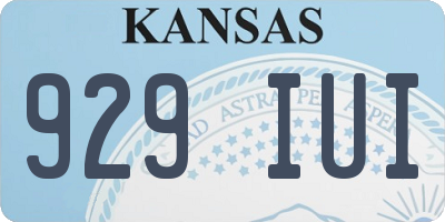KS license plate 929IUI